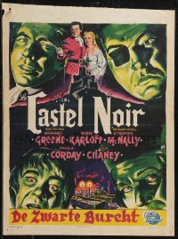 9h0487 BLACK CASTLE Belgian 1952 Boris Karloff, Lon Chaney Jr., horror crawls in the catacombs!