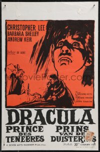 9h0510 DRACULA PRINCE OF DARKNESS Belgian 1966 great image of vampire Christopher Lee!