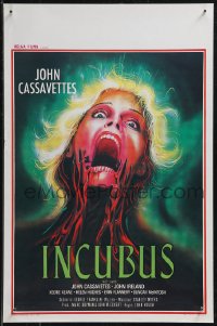 9h0544 INCUBUS Belgian 1981 John Cassavetes, wild horror artwork of bloody screaming woman!