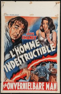 9h0545 INDESTRUCTIBLE MAN Belgian 1956 Lon Chaney Jr. as inhuman, invincible, inescapable monster!