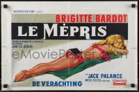 9h0557 LE MEPRIS Belgian 1963 Jean-Luc Godard, different art of sexy Bardot sunbathing in bikini!