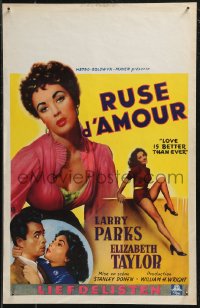 9h0560 LOVE IS BETTER THAN EVER Belgian 1952 Larry Parks & 3 images of sexy Elizabeth Taylor!
