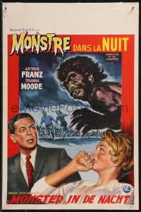 9h0568 MONSTER ON THE CAMPUS Belgian 1958 Arthur Franz, great art of the beast amok at college!