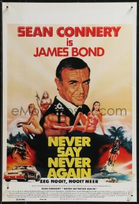 9h0573 NEVER SAY NEVER AGAIN Belgian 1983 art of Sean Connery as James Bond 007 by Obrero!