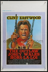 9h0579 OUTLAW JOSEY WALES Belgian 1976 cowboy Clint Eastwood, cool double-fisted artwork!