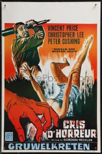 9h0596 SCREAM & SCREAM AGAIN Belgian 1970 completely different art of Vincent Price, woman in peril!