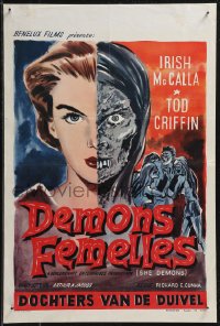 9h0598 SHE DEMONS Belgian 1958 experiments gone wrong, dangerous sexy women go from beauty to beast!