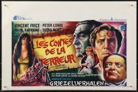 9h0607 TALES OF TERROR Belgian 1962 great art of Peter Lorre, Vincent Price & Basil Rathbone!