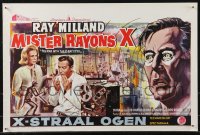 9h0627 X: THE MAN WITH THE X-RAY EYES Belgian 1963 Ray Milland strips souls & bodies, different art!