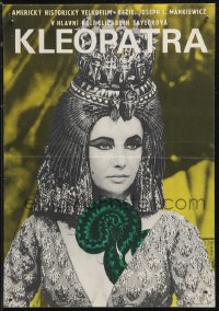 9h0002 CLEOPATRA Czech 11x16 1966 different Hilmar art of Elizabeth Taylor with snake!