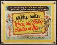 9h0018 WHEN MY BABY SMILES AT ME English 1/2sh 1949 art of sexy Betty Grable & Dan Dailey!