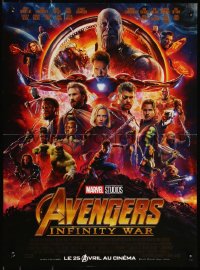 9h0646 AVENGERS: INFINITY WAR advance French 16x21 2018 Robert Downey Jr., Marvel Comics cast montage!