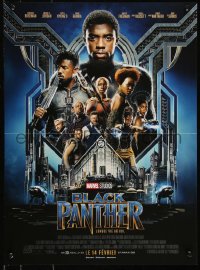 9h0651 BLACK PANTHER advance French 16x22 2018 Chadwick Boseman in the title role as T'Challa!