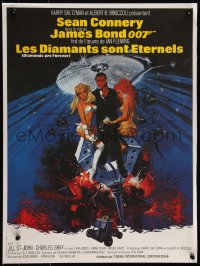9h0672 DIAMONDS ARE FOREVER French 17x22 R1980s Sean Connery as James Bond 007 by Robert McGinnis!