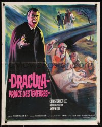 9h0675 DRACULA PRINCE OF DARKNESS French 18x22 1966 great different art of vampire Christopher Lee!
