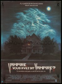 9h0691 FRIGHT NIGHT French 15x21 1985 Sarandon, McDowall, best classic horror art by Peter Mueller!