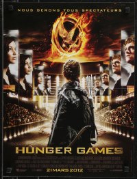 9h0711 HUNGER GAMES advance French 16x21 2012 cool image of Jennifer Lawrence w/bow as Katniss!