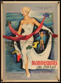 9h0748 MANNEQUINS OF PARIS French 16x22 1957 Andre Hunebelle's Mannequins de Paris, Bertrand art!