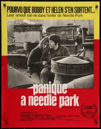 9h0761 PANIC IN NEEDLE PARK French 17x22 1971 Al Pacino & Kitty Winn are heroin addicts in love!