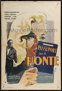 9h0762 PASSPORT TO SHAME French 16x24 1959 completely different art of sexy Diana Dors by Thos!