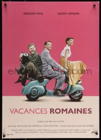 9h0781 ROMAN HOLIDAY French 17x23 R2013 Audrey Hepburn & Gregory Peck, Albert riding on Vespa!