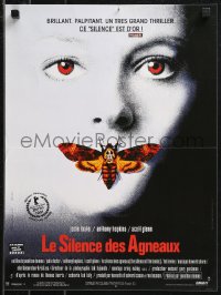 9h0789 SILENCE OF THE LAMBS French 15x20 1991 great image of Jodie Foster with moth over mouth!