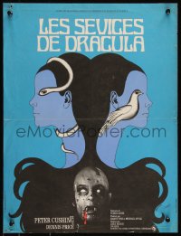 9h0814 TWINS OF EVIL French 15x20 1972 wild Bacha art of female vampire twins!