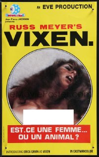 9h0630 VIXEN French 10x16 1968 classic Russ Meyer, is sexy naked Erica Gavin woman or animal?