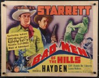 9h0314 BAD MEN OF THE HILLS 1/2sh 1942 Charles Starrett & Russell Hayden are bad news for bad men!