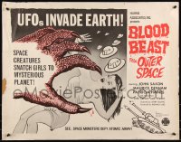 9h0323 BLOOD BEAST FROM OUTER SPACE 1/2sh 1966 UFOs invade Earth, space creatures snatch sexy girls!