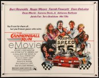 9h0332 CANNONBALL RUN 1/2sh 1981 Burt Reynolds, Farrah Fawcett, Drew Struzan car racing art!