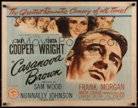 9h0333 CASANOVA BROWN style B 1/2sh 1944 Gary Cooper & Teresa Wright, greatest romantic comedy!
