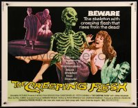 9h0338 CREEPING FLESH 1/2sh 1972 Christopher Lee, Peter Cushing, skeleton holding girl, ultra rare!