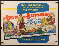 9h0343 DAVID & BATHSHEBA style B 1/2sh 1951 Biblical Gregory Peck broke God's commandment for sexy Susan Hayward