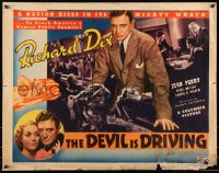 9h0347 DEVIL IS DRIVING 1/2sh 1937 Richard Dix & sexy Joan Perry crush newest enemies, ultra rare!