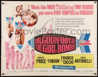 9h0350 DR. GOLDFOOT & THE GIRL BOMBS 1/2sh 1966 Mario Bava, Vincent Price & sexy half-dressed babes!