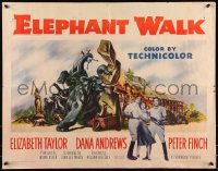 9h0353 ELEPHANT WALK style A 1/2sh 1954 sexy Elizabeth Taylor, Dana Andrews & Peter Finch in India!