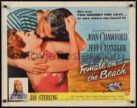 9h0357 FEMALE ON THE BEACH style B 1/2sh 1955 cool images of Joan Crawford and Jeff Chandler!