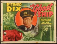 9h0365 GHOST SHIP style B 1/2sh 1943 c/u of Captain Richard Dix in porthole, produced by Val Lewton!