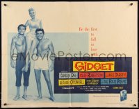 9h0366 GIDGET style B 1/2sh 1959 cute Sandra Dee sits on James Darren & Cliff Robertson's shoulders!