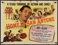 9h0372 HOME IN SAN ANTONE style B 1/2sh 1949 great artwork of Roy Acuff singing into radio microphone!
