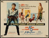 9h0389 KING & FOUR QUEENS style A 1/2sh 1957 full-length art of Clark Gable, Eleanor Parker & sexy ladies!