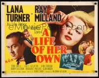 9h0394 LIFE OF HER OWN style A 1/2sh 1950 image of sexy Lana Turner, plus Ray Milland!
