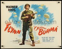9h0414 OBJECTIVE BURMA style B 1/2sh 1945 paratrooper Errol Flynn w/ gun in World War II, ultra rare!