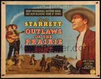 9h0417 OUTLAWS OF THE PRAIRIE 1/2sh 1937 cool art of cowboy Charles Starrett fighting by stagecoach!