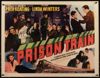 9h0424 PRISON TRAIN 1/2sh 1938 Keating & Comingore, car chasing train + cast, pink title style!