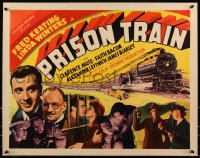 9h0425 PRISON TRAIN 1/2sh 1938 Keating & Comingore, car chasing train + cast, white title style!