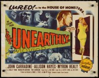 9h0458 UNEARTHLY 1/2sh 1957 John Carradine & sexy Allison Hayes lured to the house of monsters!