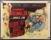9h0459 VALLEY OF HEAD HUNTERS 1/2sh 1953 Johnny Weismuller as Jungle Jim fights natives!