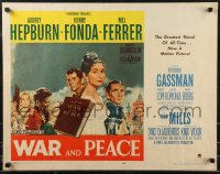 9h0465 WAR & PEACE 1/2sh 1956 art of Audrey Hepburn, Henry Fonda & Mel Ferrer, Tolstoy!